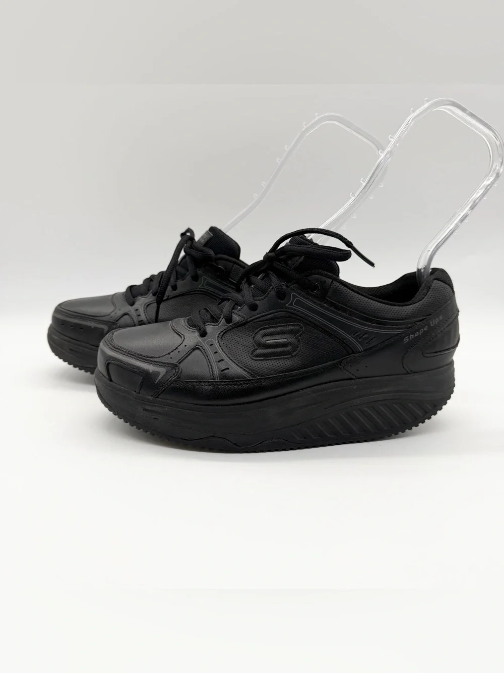 Skechers For Work Women’s Shape Ups Maistro SR Lace Up Sneaker Shoes Blk Size 8